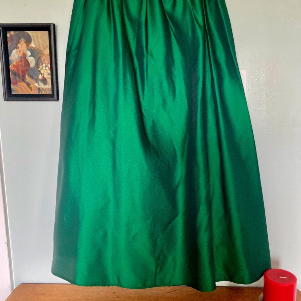 Scott McClintock Vintage Shiny Emerald Green Full Skirt - Size 6